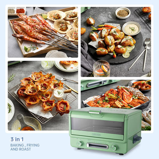 摩飞多功能电烤箱MR8800   清新绿【SZCY8.0】 商品图6