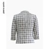 皮尔卡丹女装西装夏季白格子桑蚕丝通勤薄款短外套P4229U4056W3 商品缩略图3