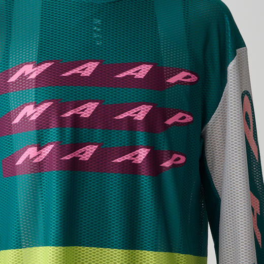 限量版 MAAP 男士 Evade X LS Mesh Tee MORTOR MIX 绿影色 长袖T恤 商品图4