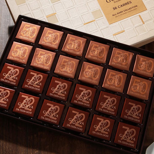 歌帝梵黑巧克力系列黑巧礼盒36片装188g/043672  两种浓度的黑巧克力口感温顺 商品图1