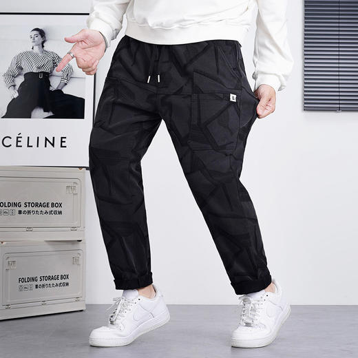 【新款DQ】大依优型大码提花休闲长裤男舒适休闲简约百搭加肥加大男装潮款 商品图7