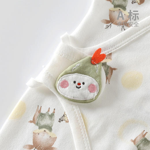 【新生儿偏襟魔术贴无骨连体衣】a类纯棉婴儿连体衣和尚服新生儿衣服 商品图2