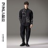 PINLI品立春季新款新中式立领刺绣衬衫男士拼接长袖国潮衬衣B243113012 商品缩略图1