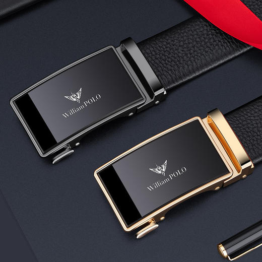 保罗皮带男士高级感 真皮皮带自动扣 腰带男士简约商务合金皮带  送男友生日礼物送长辈 商品图1