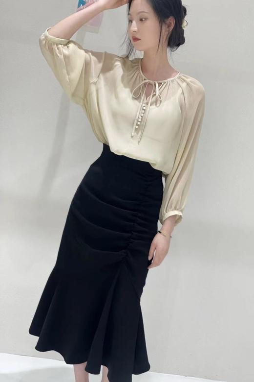 Le Malene 黑色抽褶鱼尾半裙 16867 商品图4