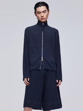 Simple Project/M24123/男款高领拉链针织夹克开衫