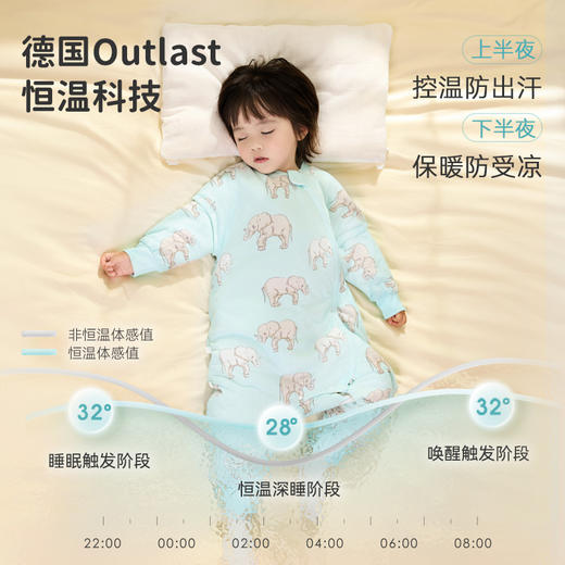 i-baby×Outlast针织夹棉秋冬恒温分腿睡袋中大童儿童防踢被子 商品图1