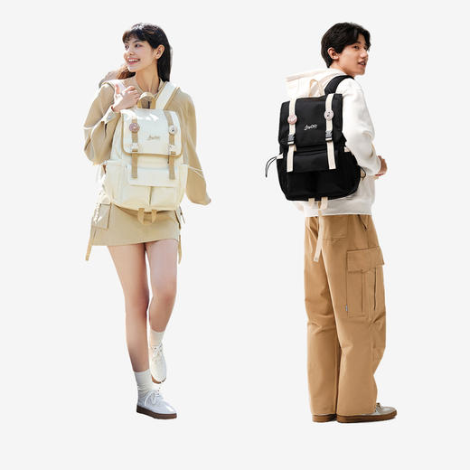 森马双肩包男新款大容量电脑包学生通勤书包复古学院情侣背包 商品图2