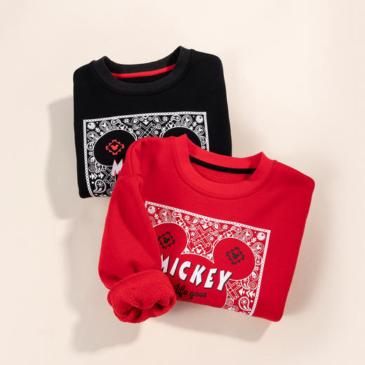 【商场同款】迪士尼男童上衣秋季中国风加绒套头卫衣224DS0858 商品图1