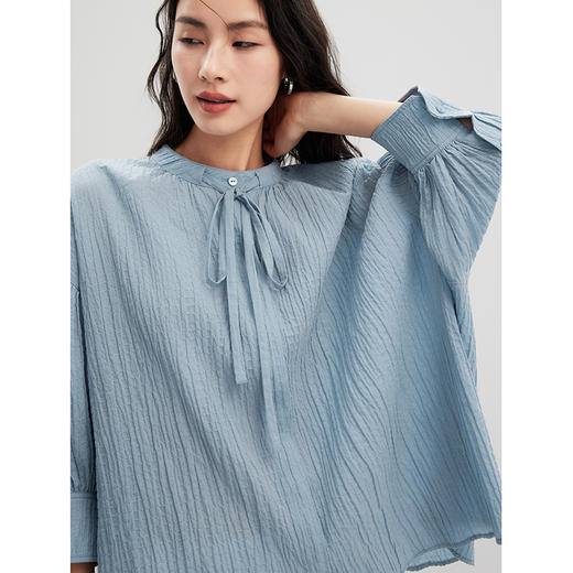 棉仓356605001-泡泡纱衬衫 商品图3