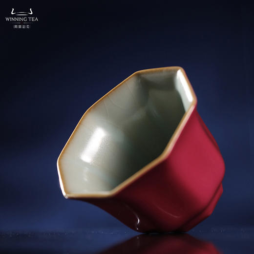 问鼎汝瓷鼎峰系列辛丑胭脂红八方杯（缺货） 商品图1