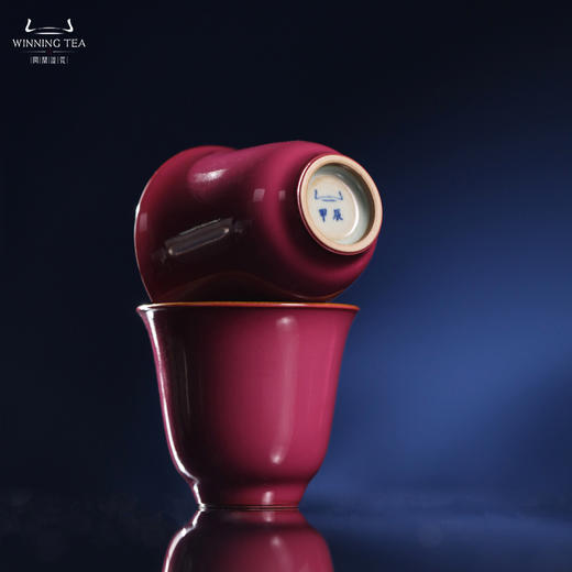 问鼎汝瓷鼎峰系列胭脂红天青酌泉二才盖碗 甲辰花神杯（缺货） 商品图4