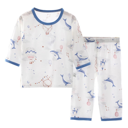 【优可丝7分袖空调服】儿童睡衣夏季a类内衣男女童家居服套装童装 商品图4