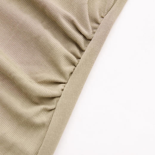 高级感针织裙女秋季设计感抽褶收腰下摆搭片开叉连衣裙V3342279 商品图5