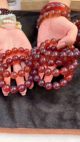 玉美人菲菲HZ/缅珀单圈手串圆珠约14mm/多样性发一