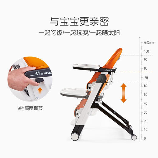 帕利高Siesta儿童餐椅原装进口多功能婴儿餐椅折叠宝宝餐桌椅 商品图4