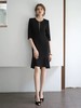 IWY/圆领知性七分袖鱼尾连衣裙高级感女新款法式气质修身黑色包臀裙 Q1053-B 商品缩略图3