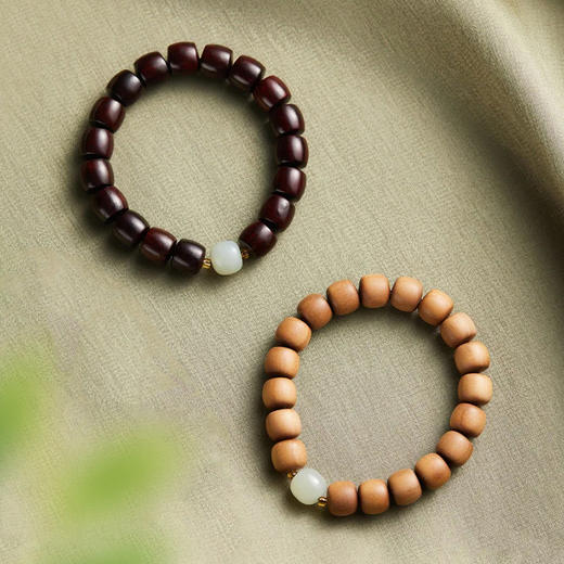 檀木配和田玉   新中式设计手串 商品图2