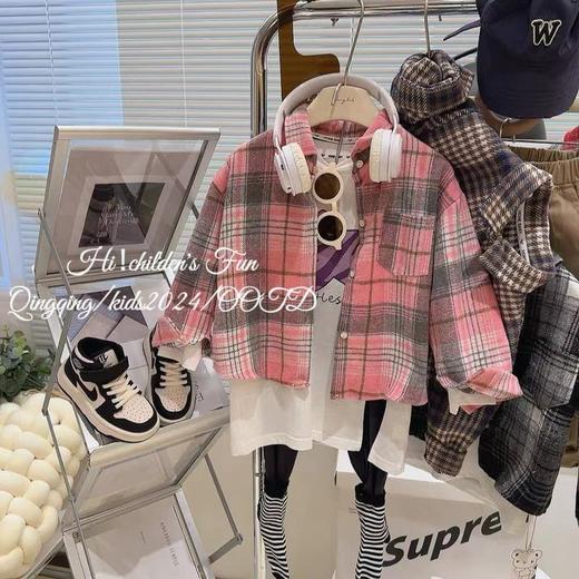 【韩版复古儿童衬衫】2024新款秋季男女童翻领衬衫洋气童装 商品图2