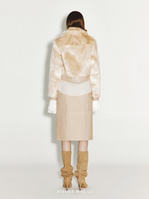 【奶油羊驼】复古口袋拼接仿皮草短外套 商品图2