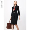 皮尔卡丹女装连衣裙黑色端庄干练商务宴请会议收腰裙P3303E3868B0 商品缩略图1