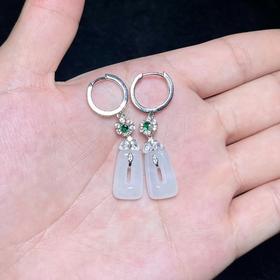 DS925翡翠耳坠-方形圆环耳环