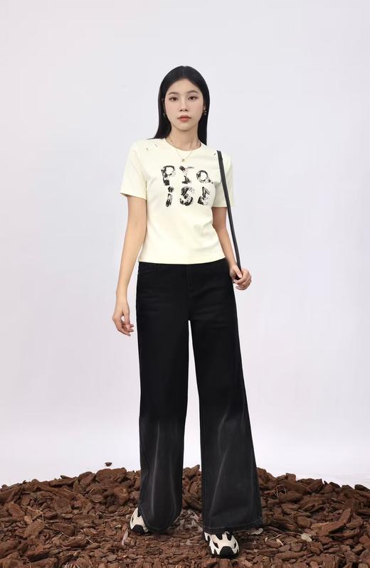 4BAR095811#印花字母烫钻T恤 商品图3