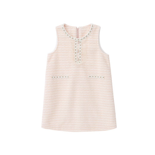 笛莎Deesha 童装女童连衣裙2024冬季新款儿童甜美香风背心裙 商品图4