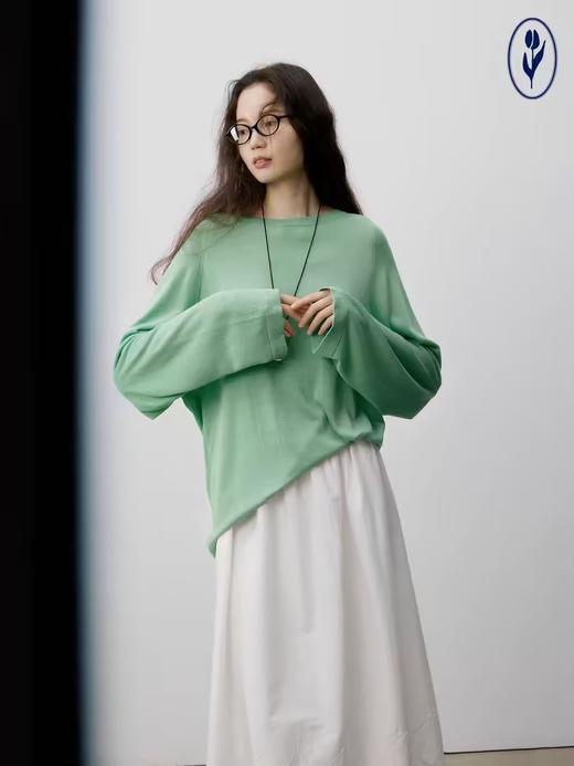 shyshystill/shy202406032/三色松弛感高级柔软纱线若有似无长袖 商品图4