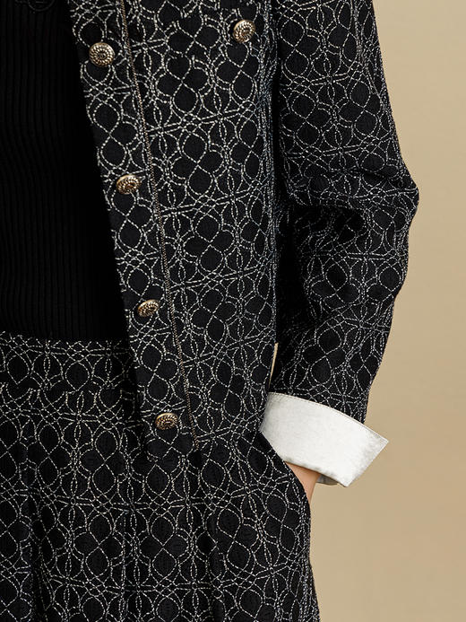 【踏青甄选价】阿菁娜秋季新款蕾丝提花小香风外套A29Q107068 商品图4