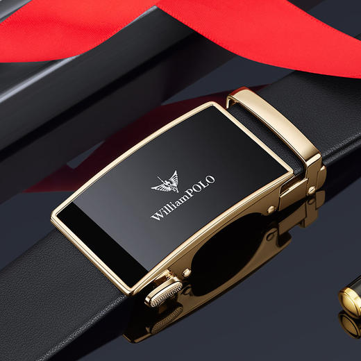 保罗皮带男士高级感 真皮皮带自动扣 腰带男士简约商务合金皮带  送男友生日礼物送长辈 商品图2