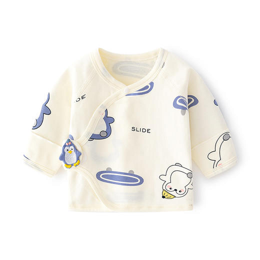 【新生婴儿魔术贴半背衣】春秋无骨纯棉款睡衣满月和尚服宝宝上衣 商品图4