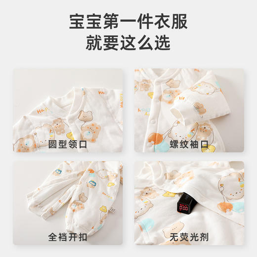 【婴儿三层夹棉保暖连体衣】秋冬款新生儿衣服宝宝外出哈衣加厚冬 商品图3