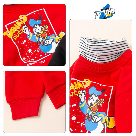 【商场同款】迪士尼秋季加绒保暖高领上衣男童套头卫衣224DS0725 商品图3