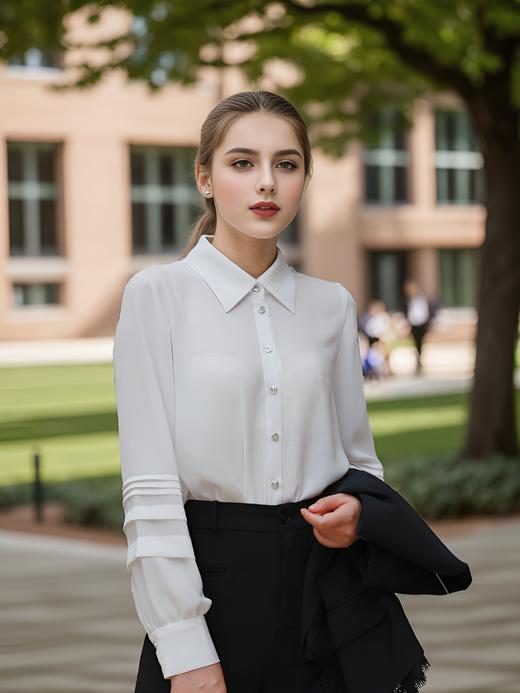 圆领门襟一排扣夹花边马甲 商品图3