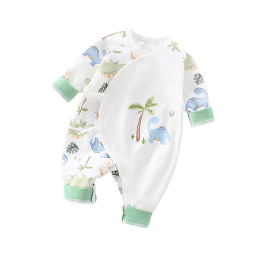 【可爱乐园新生婴儿纯棉无骨哈衣】爬服春季初生宝宝和尚服初夏婴儿衣服连体衣 商品图4