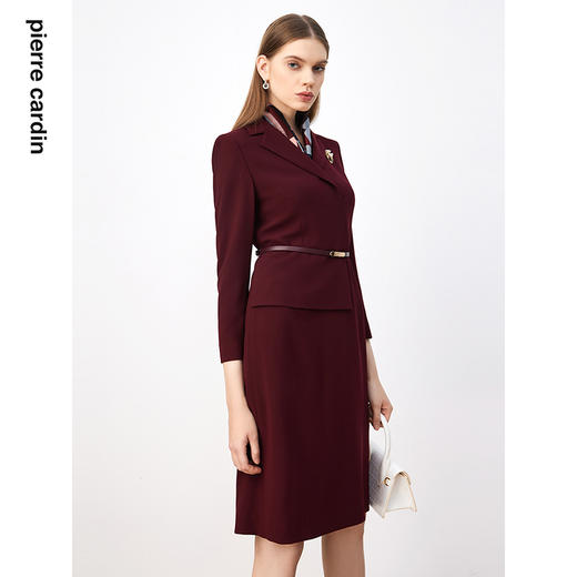 皮尔卡丹女装连衣裙法式假两件商务OL通勤A字裙P3344E3998T0
 商品图1