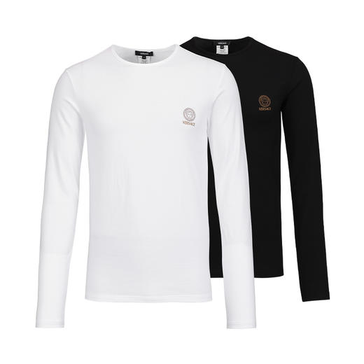 Versace 范思哲 男士美杜莎logo弹棉两件装盒装长袖T恤 12055 商品图0