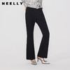 NEELLY纳俪2024秋季商场同款黑色通勤风微喇休闲裤女新款显瘦长裤N24082H01120 商品缩略图0