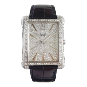 【95新正品】PIAGET伯爵BLACK -TIE系列G0A33075 18K白金原镶钻石自动机械表 060523LV11