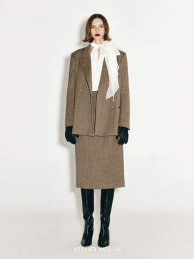 【美拉德之歌】双排扣复古廓形绵羊毛西装外套