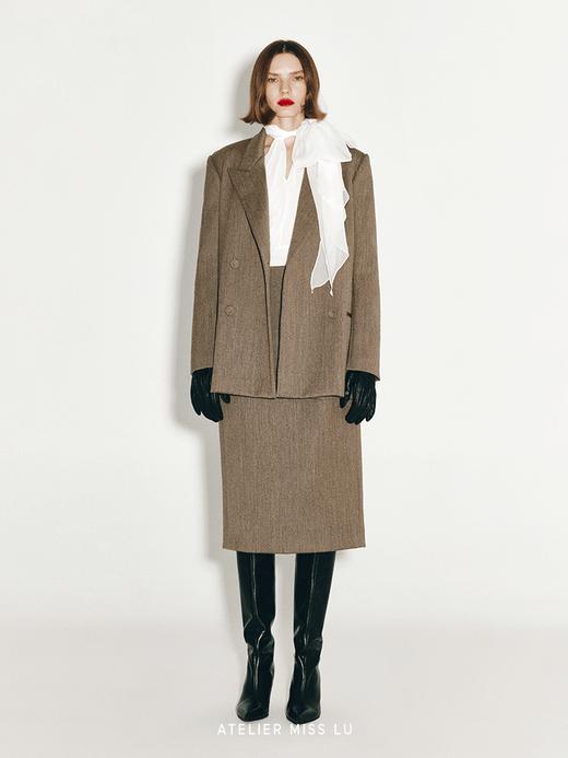 【美拉德之歌】双排扣复古廓形绵羊毛西装外套 商品图0