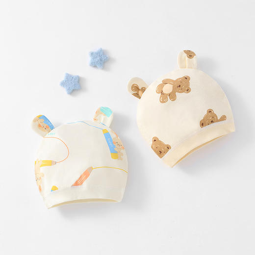 【新生儿纯棉无骨卡胎帽】婴儿帽子宝宝通胎帽婴幼儿0-3月婴儿帽 商品图2