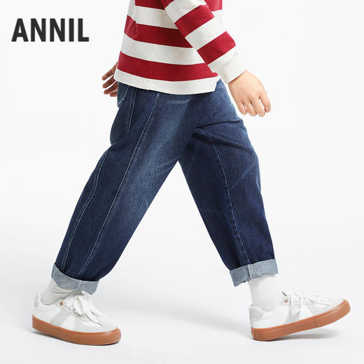 男童挺括全棉牛仔单裤新款安奈儿童装实体店同款AB436550 商品图1