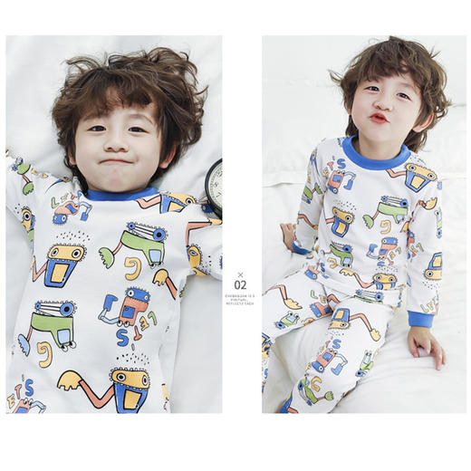 【卡通纯棉套装 多色可选！】新款儿童内衣套装儿童秋衣秋裤男童女童秋冬纯棉睡衣家居服童装 商品图2