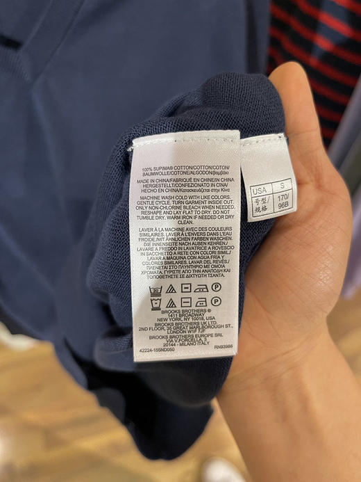 Brooks Brothers/布克兄弟 男士V领纯色匹马棉套头长袖针织衫 商品图3