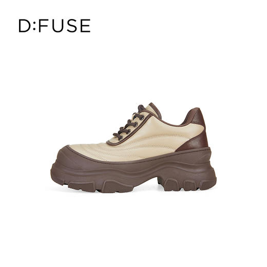 D:FUSE迪芙斯2024秋季新款运动鞋美式复古贝壳面包轻便厚底真皮休闲鞋老爹鞋DF43112382 商品图1