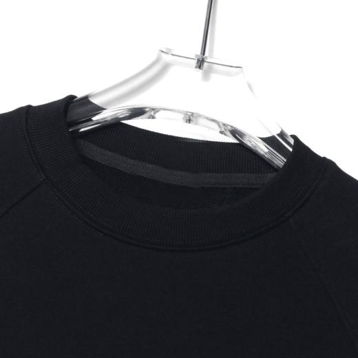 WY139秋冬插肩袖黑色装饰线解构时尚卫衣韩版宽松百搭圆领上衣 商品图3