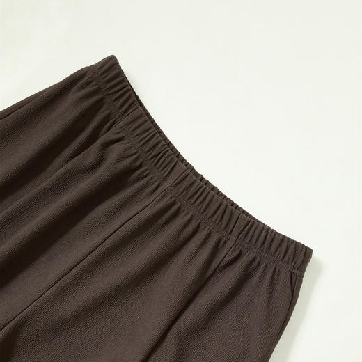 西遇咖色阔腿裤女新款宽松针织休闲裤松弛感长裤遛弯裤13542552 商品图5