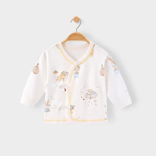 【卡通保暖透气婴幼儿半背衣】新款A类纯棉上衣无骨上衣系绳四季上装 商品图0